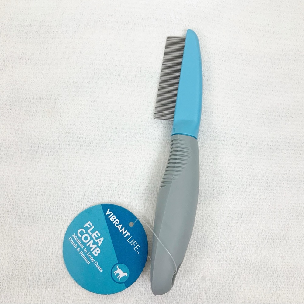Vibrant Life Flea Comb Dogs Cats Medium To Long Coats Grooming Blue - Picture 3 of 7